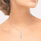 1/2 ctw Baguette & Round Cut Diamond Pendant in 14K White Gold with chain